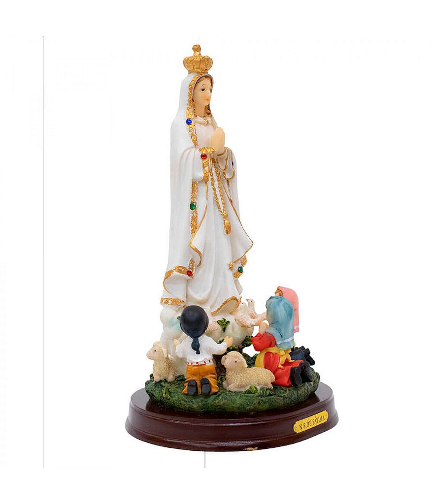 Nossa Senhora de Fátima com Pastores 25 CM - Imagem 4