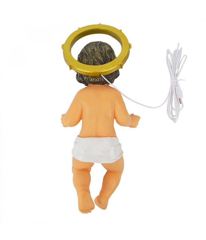 Menino Jesus 44 CM com Coroa LED - Imagem 5