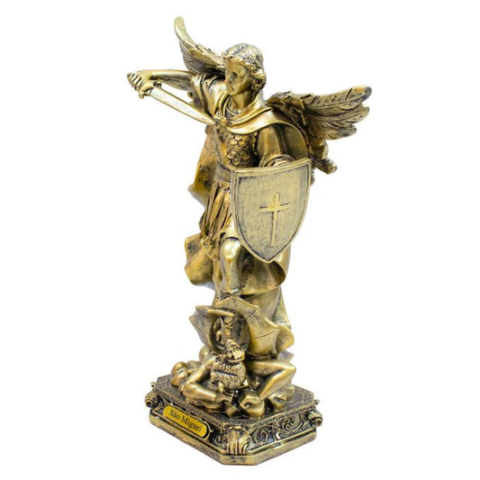 São Miguel Arcanjo Dourado 29,5 CM Em Resina - Imagem 2