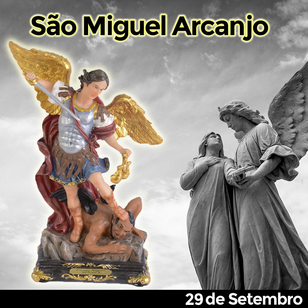 São Miguel Arcanjo 30 CM com Balança - Imagem 4
