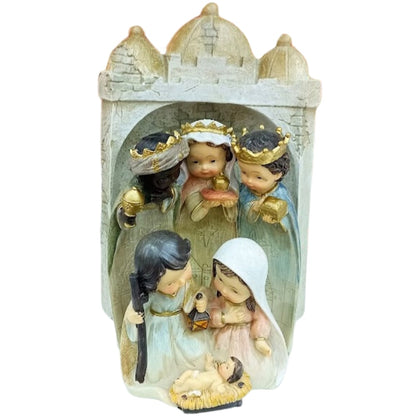 Presépio 3 Peças Infantil - Sagrada Família, Reis Magos e Castelo 20 CM - Imagem 5