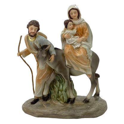 Nossa Senhora do Desterro com Menino no Colo 20 CM - Roupa Laranja - Imagem 2