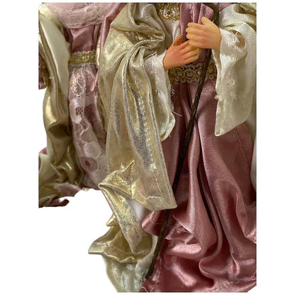 Presépio 10 Peças 15 CM - Roupa Rosa e Dourado - Imagem 3