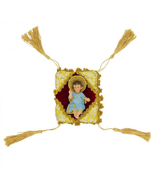 Menino Jesus 8 CM Roupa Azul na Almofada