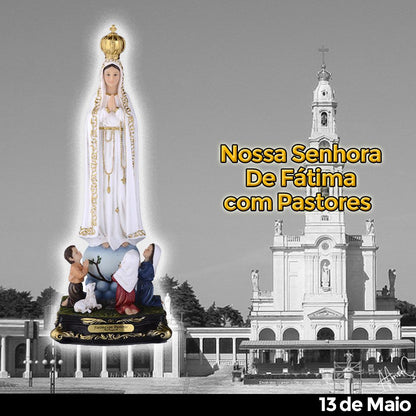 Nossa Senhora de Fátima com Pastores 45 CM - Imagem 4