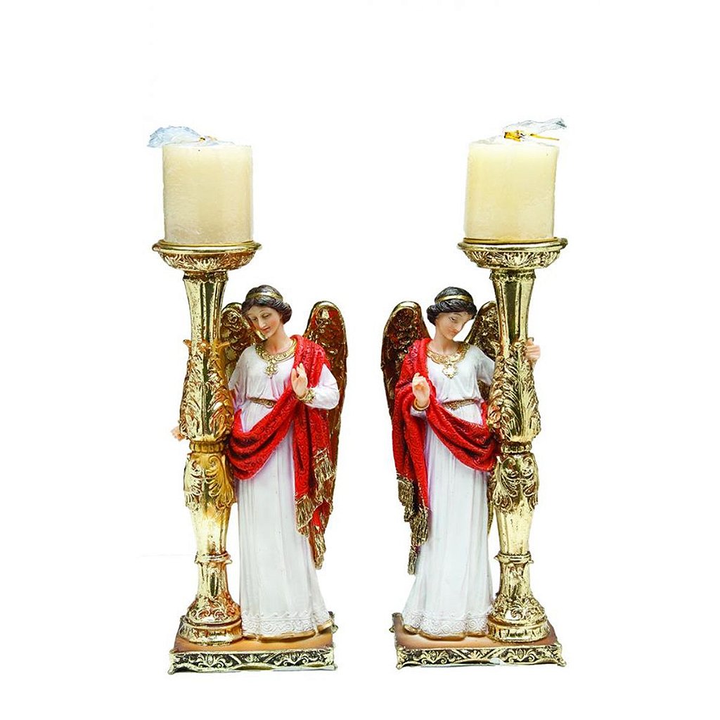Candelabro com Anjo com 2 Peças 51 CM