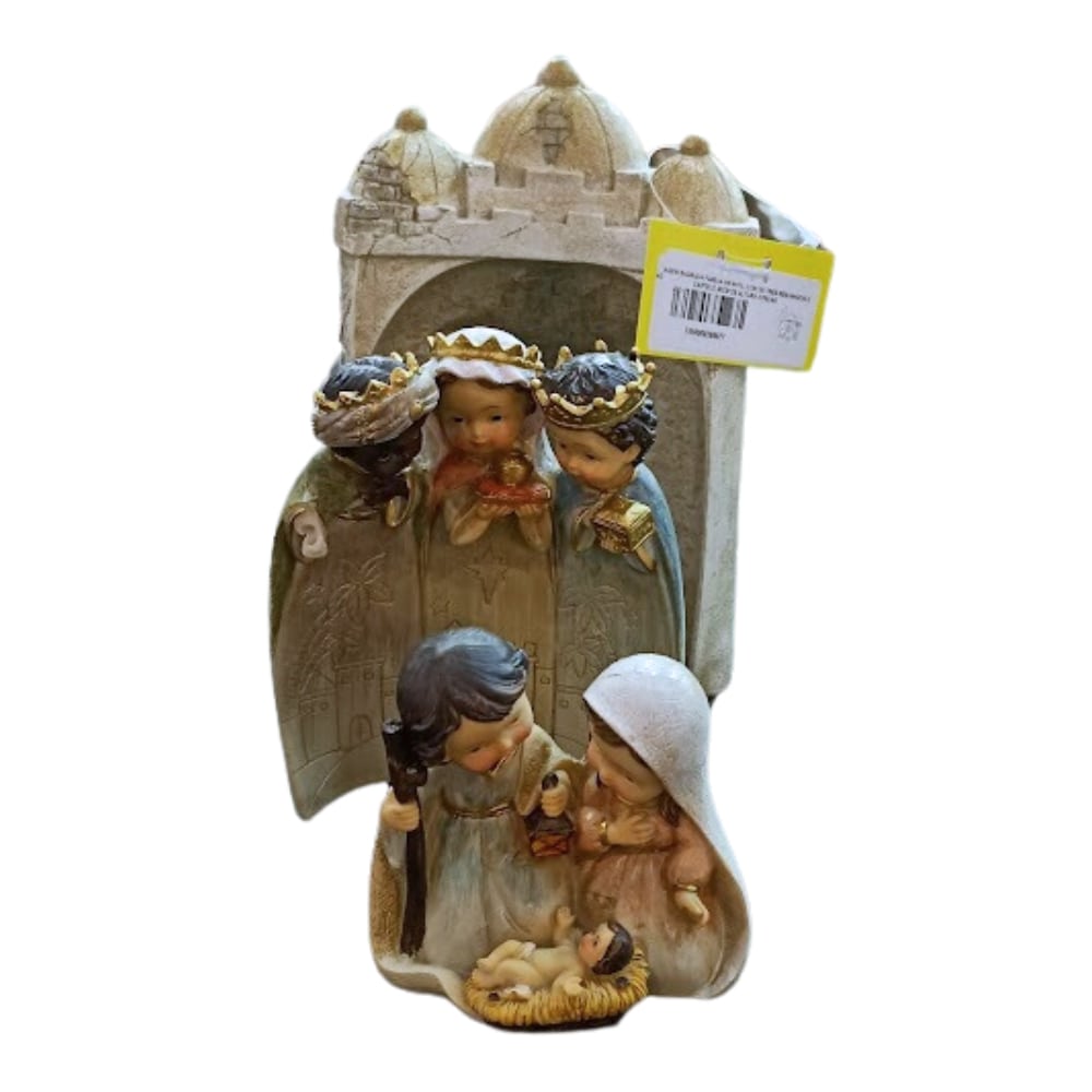 Presépio 3 Peças Infantil - Sagrada Família, Reis Magos e Castelo 20 CM - Imagem 4