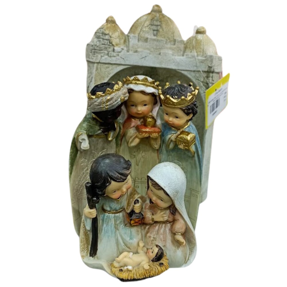 Presépio 3 Peças Infantil - Sagrada Família, Reis Magos e Castelo 20 CM - Imagem 3