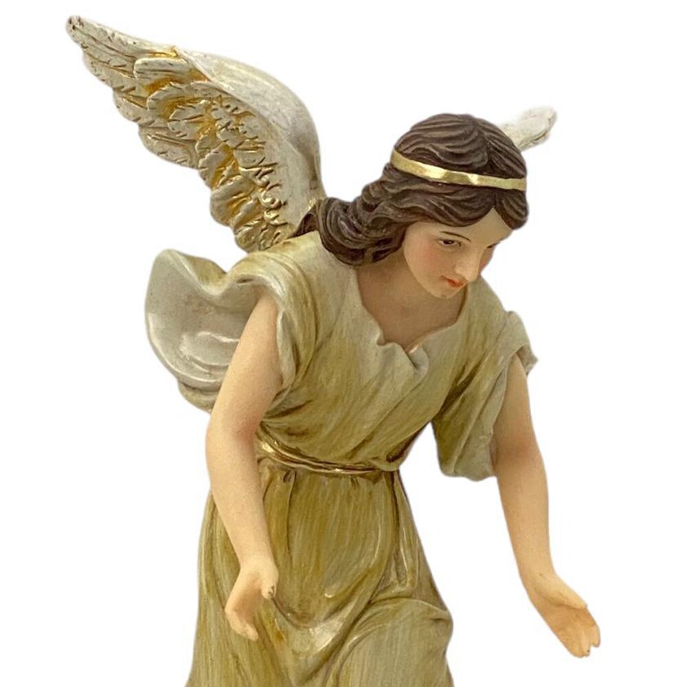 São José Dormindo com Anjo 20 CM Manto Laranja - Imagem 3