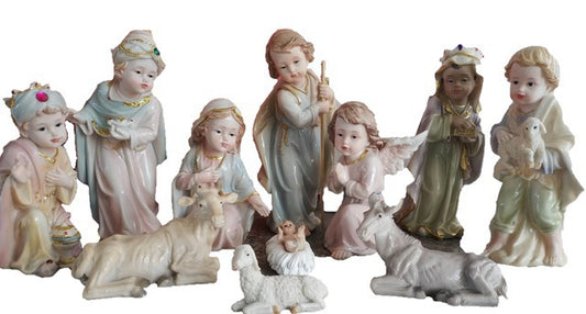 Presépio Infantil 11 Peças 20 CM - Imita Porcelana
