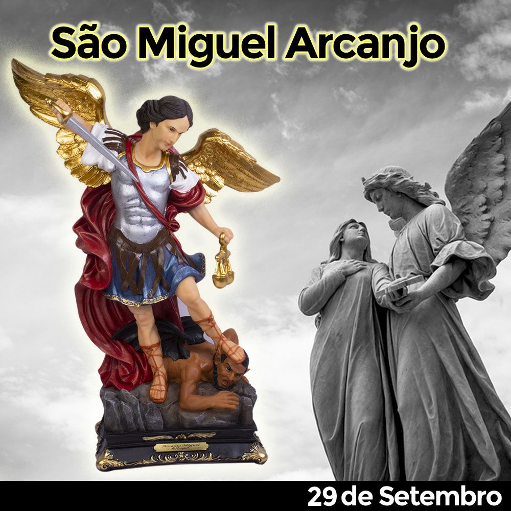 São Miguel Arcanjo 40 CM com Balança - Imagem 4