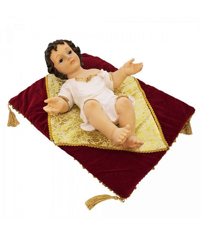 Menino Jesus 43 CM Roupa Branca Na Almofada - Imagem 3