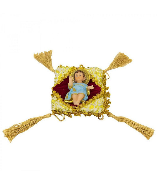 Menino Jesus 8 CM Roupa Azul na Almofada - Imagem 2