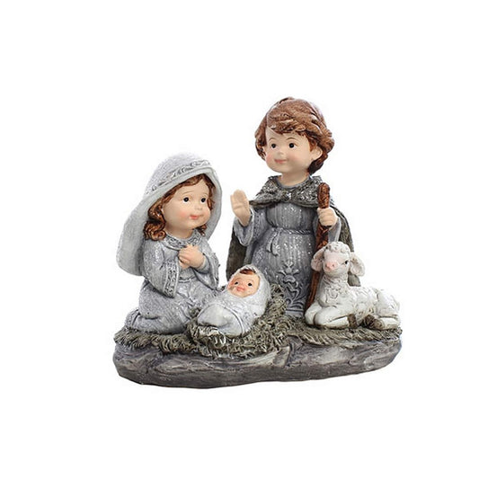 Presépio Sagrada Família Infantil 13,5 CM Cinza