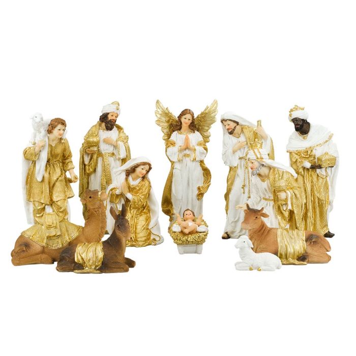 Presépio Trajes Brancos 11 Peças 30 CM