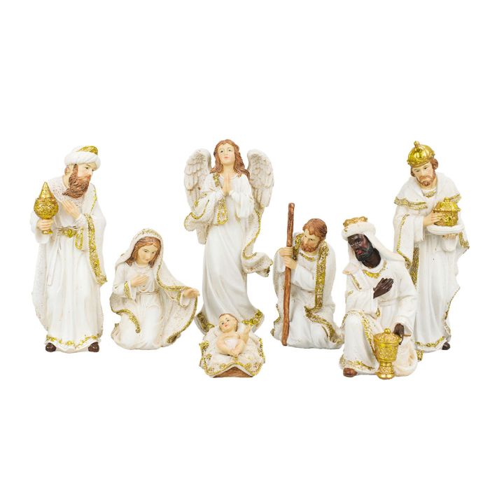 Presépio Branco 7 Peças 20 CM
