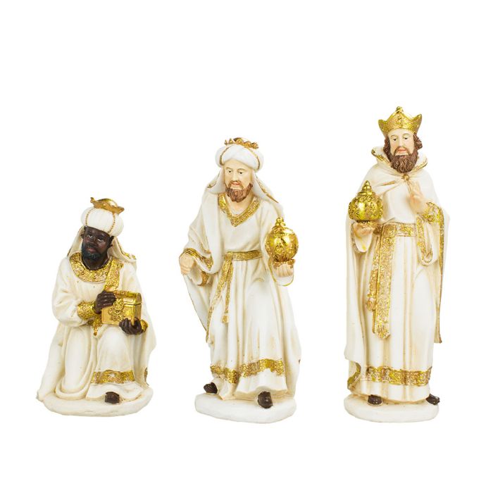 Presépio 11 Peças 27 CM de Altura Branco e Dourado - Imagem 5