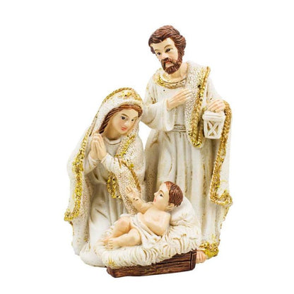 Presépio Sagrada Família 8,5 CM de ALtura Roupa Branca