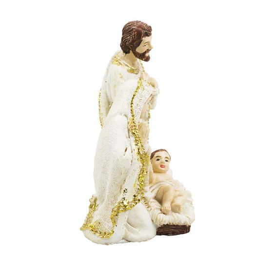 Presépio Sagrada Família 8,5 CM de ALtura Roupa Branca - Imagem 2
