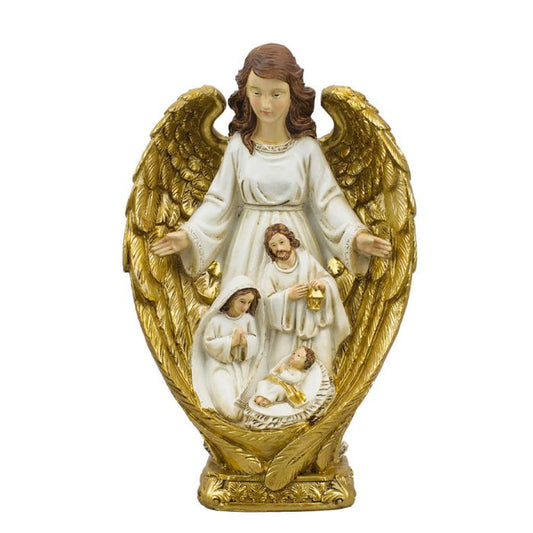 Presépio Sagrada Família Envolto Anjo da Guarda 22,5 CM