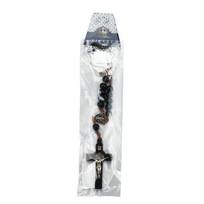 Pulseira Terço Madeira Marrom Medalhão Sâo Bento 18 CM - Imagem 5