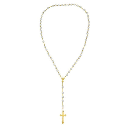 Terço Dourado Contas 0.8 CM Enfeite Cálice Primeira Comunhão 57 CM