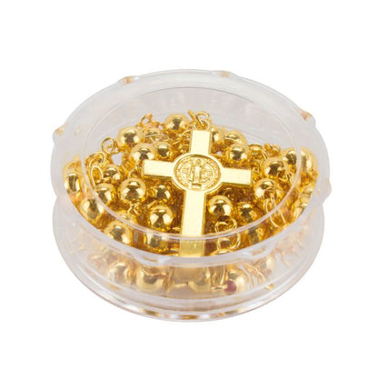Terço Corrente Dourada Contas 0.5 CM Enfeite São Bento 49 CM - Imagem 5