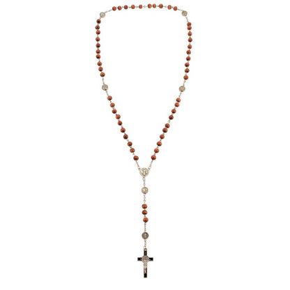 Pulseira Terço Contas Douradas 0.7 CM Medalhão São Bento Crucifixo 6 CM - Imagem 2