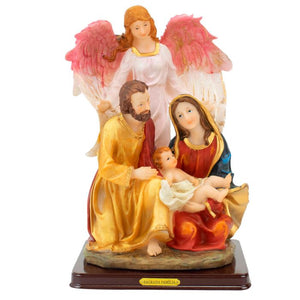 Imagem Sagrada Família com Anjo da Guarda 28 CM - Escultura em Resina