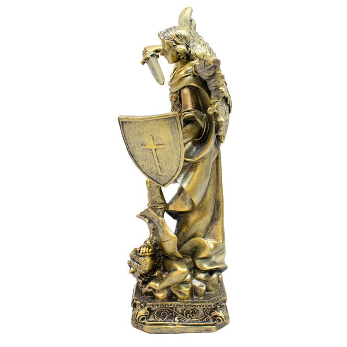 São Miguel Arcanjo Dourado 29,5 CM Em Resina - Imagem 3