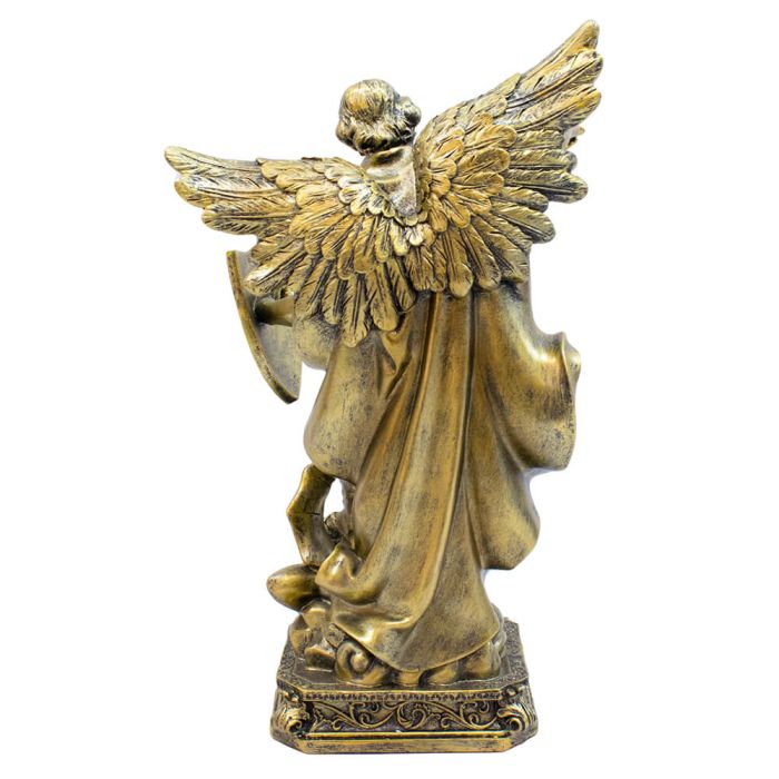 São Miguel Arcanjo Dourado 29,5 CM Em Resina - Imagem 4