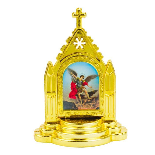 Altar Dourado São Miguel Autoadesivo Uso Carro 6 CM