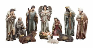 Presépio 11 Peças 30 CM de Altura Rustic Green - Escultura em Resina