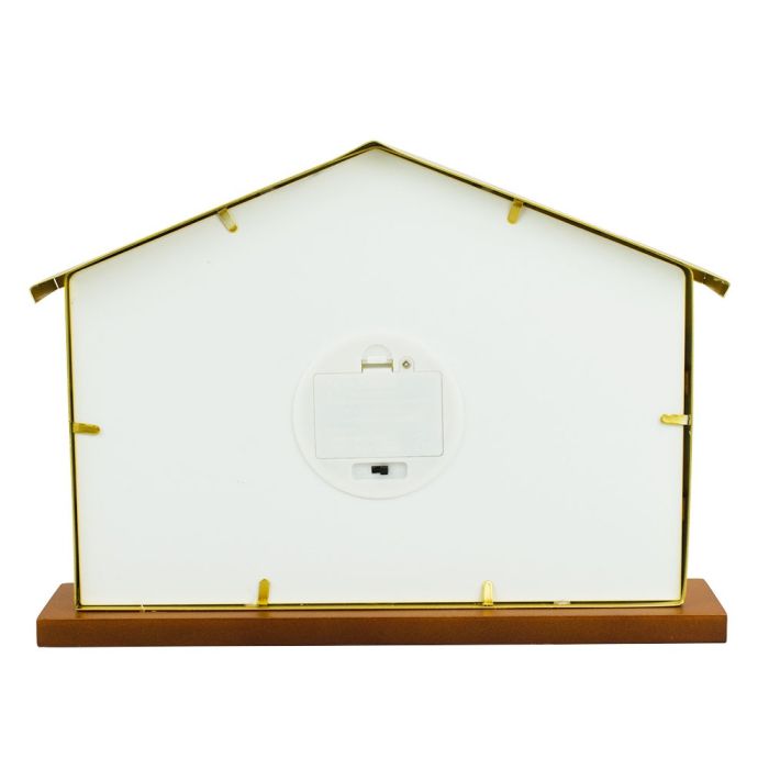 Vitral Presépio Casa Com Luz 20x28 CM - Imagem 3