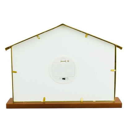 Vitral Presépio Casa Com Luz 20x28 CM - Imagem 3