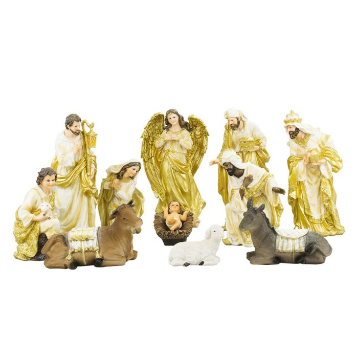Presépio Trajes Dourados 11 Peças 29 CM